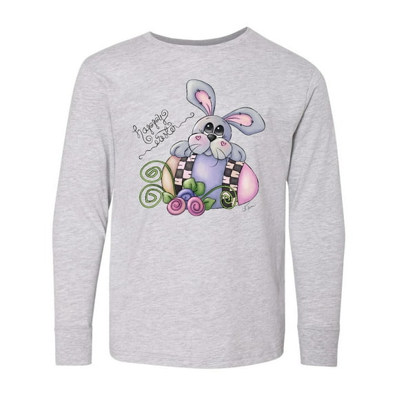 Inktastic Happy Easter Bunny Rabbit Long Sleeve Youth T-Shirt