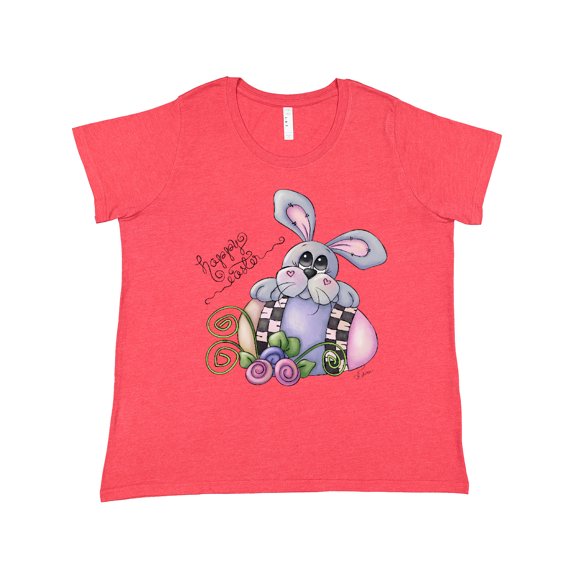Inktastic Happy Easter Bunny Rabbit Women's Plus Size T-Shirt