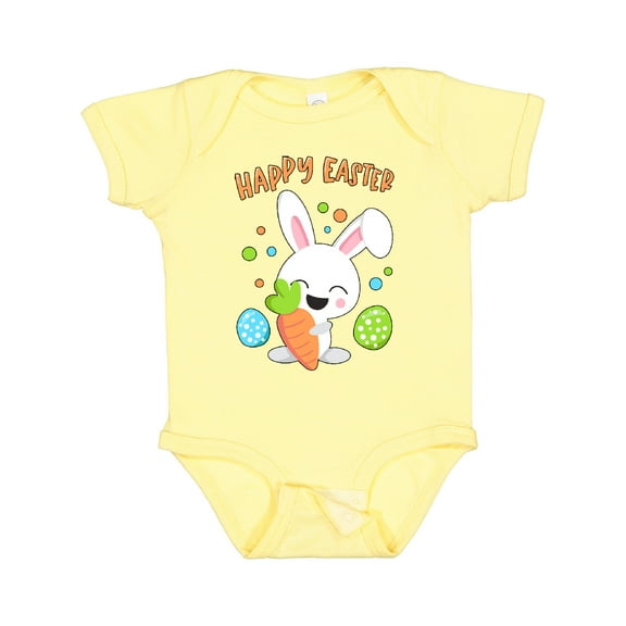 Inktastic Happy Easter Bunny with Eggs and Carrot Boys or Girls Baby Bodysuit