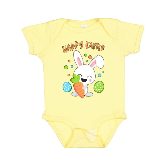 Inktastic Happy Easter Bunny with Eggs and Carrot Boys or Girls Baby Bodysuit