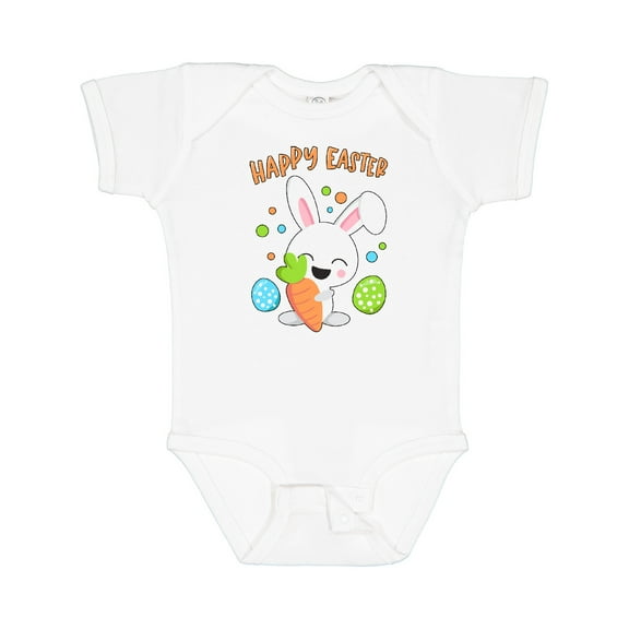 Inktastic Happy Easter Bunny with Eggs and Carrot Boys or Girls Baby Bodysuit