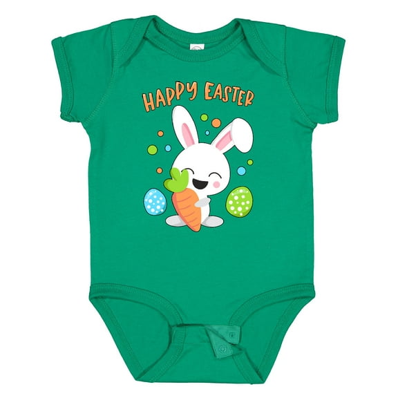 Inktastic Happy Easter Bunny with Eggs and Carrot Boys or Girls Baby Bodysuit