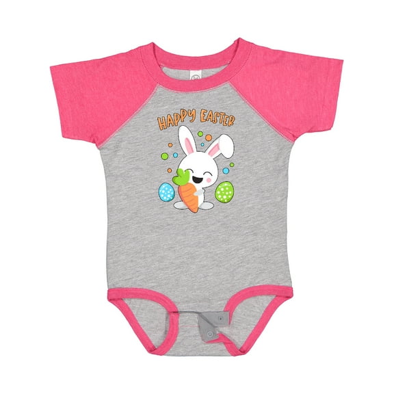 Inktastic Happy Easter Bunny with Eggs and Carrot Boys or Girls Baby Bodysuit