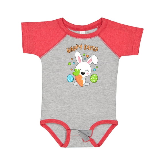 Inktastic Happy Easter Bunny with Eggs and Carrot Boys or Girls Baby Bodysuit