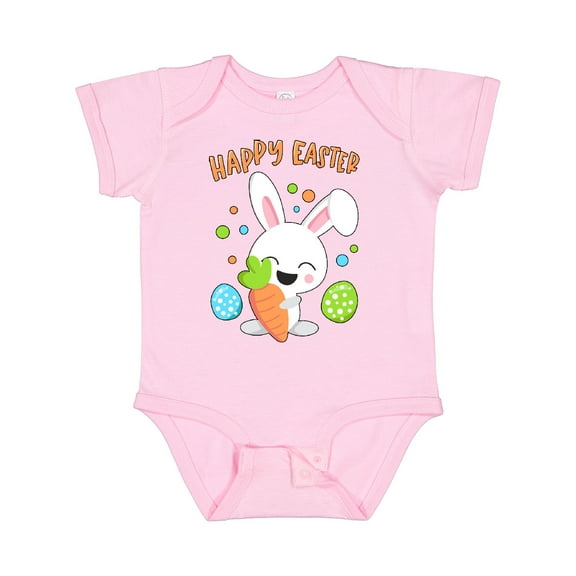Inktastic Happy Easter Bunny with Eggs and Carrot Boys or Girls Baby Bodysuit