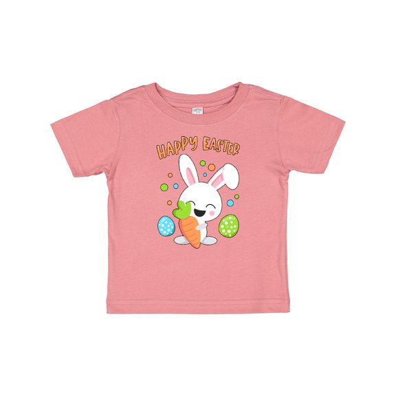 Inktastic Happy Easter Bunny with Eggs and Carrot Boys or Girls Baby T-Shirt