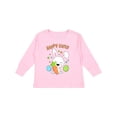 thumbnail image 1 of Inktastic Happy Easter Bunny with Eggs and Carrot Boys or Girls Long Sleeve Toddler T-Shirt, 1 of 5