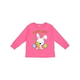 thumbnail image 1 of Inktastic Happy Easter Bunny with Eggs and Carrot Boys or Girls Long Sleeve Toddler T-Shirt, 1 of 5