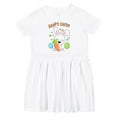 thumbnail image 1 of Inktastic Happy Easter Bunny with Eggs and Carrot Girls Toddler Dress, 1 of 5
