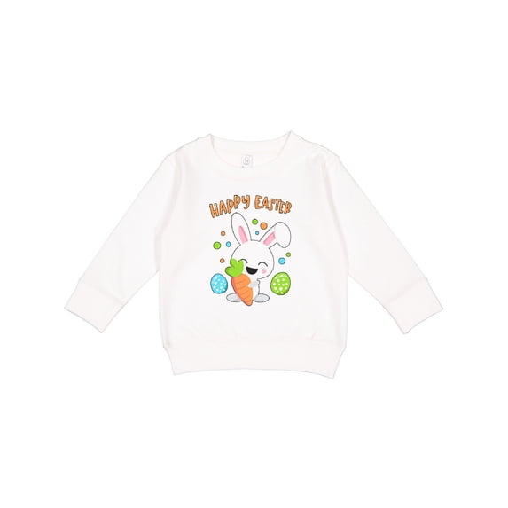 Inktastic Happy Easter Bunny with Eggs and Carrot Toddler Sweatshirt