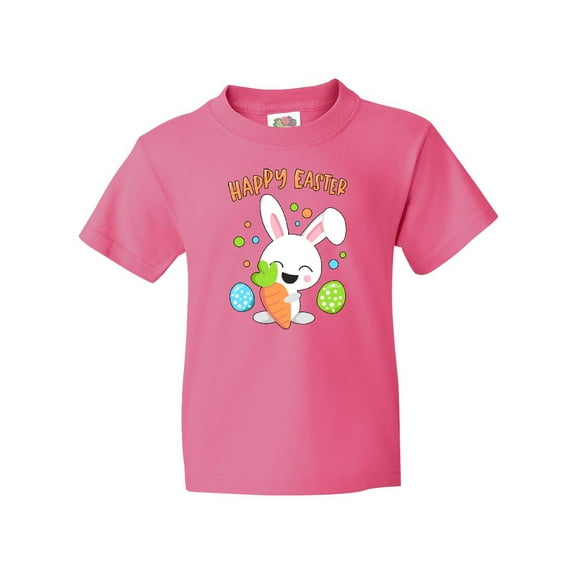 Inktastic Happy Easter Bunny with Eggs and Carrot Youth T-Shirt