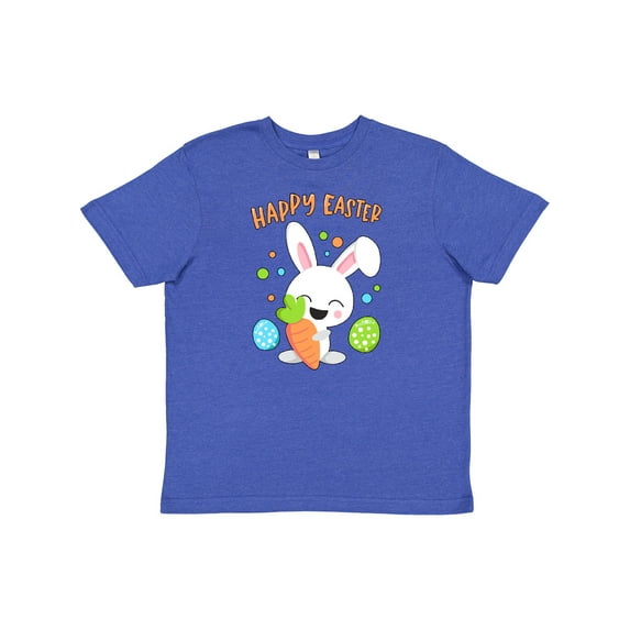 Inktastic Happy Easter Bunny with Eggs and Carrot Youth T-Shirt