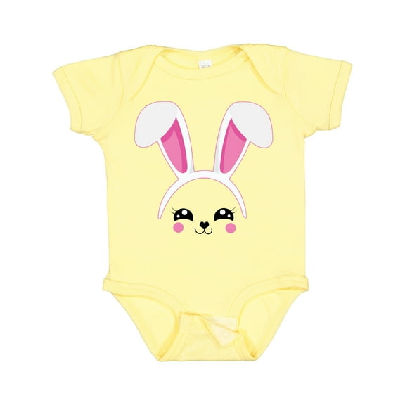 Inktastic Happy Easter Cute Pink Bunny Face Boys or Girls Baby Bodysuit