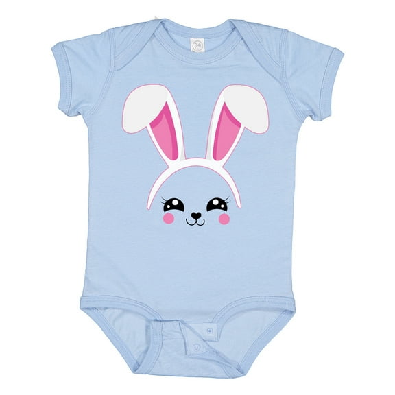 Inktastic Happy Easter Cute Pink Bunny Face Boys or Girls Baby Bodysuit
