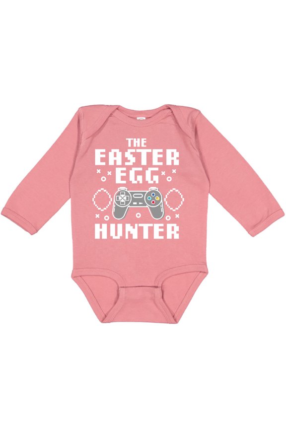 Happy Easter The Easter Egg Hunter Gamer Boys or Girls Long Sleeve Baby Bodysuit