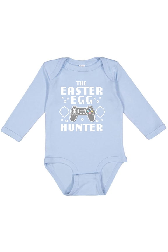 Happy Easter The Easter Egg Hunter Gamer Boys or Girls Long Sleeve Baby Bodysuit