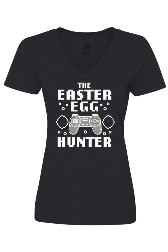 Happy Easter The Easter Egg Hunter Gamer Women's V-Neck T-Shirt