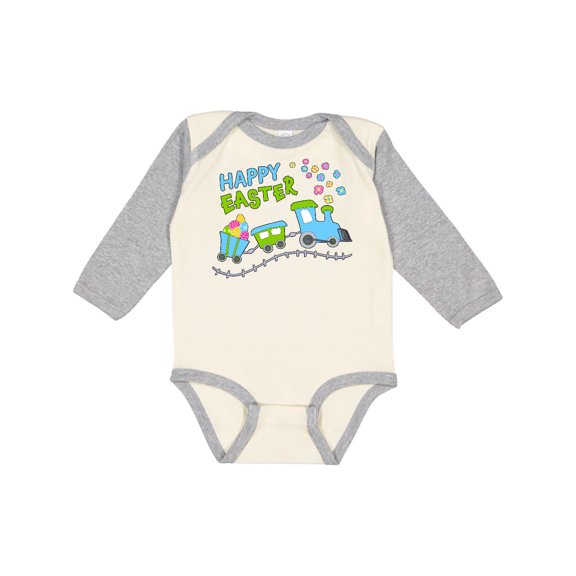 Inktastic Happy Easter Train Boys or Girls Long Sleeve Baby Bodysuit