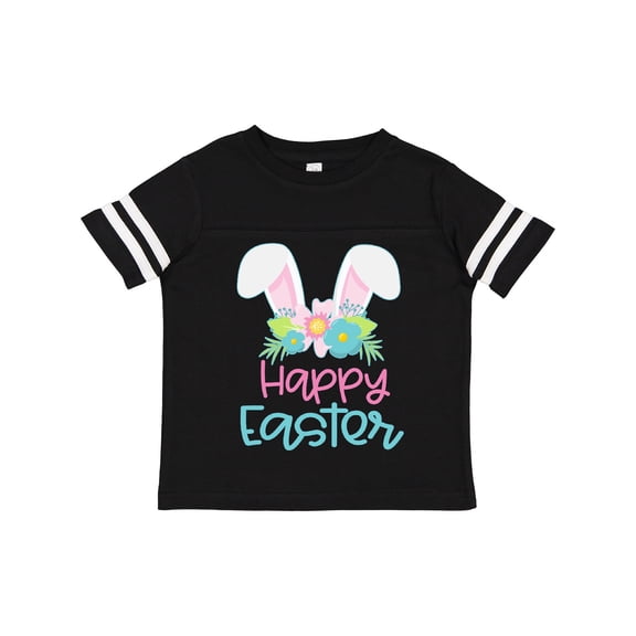 Inktastic Happy Easter with Bunny Ears and Flowers Boys or Girls Toddler T-Shirt