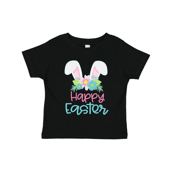 Inktastic Happy Easter with Bunny Ears and Flowers Boys or Girls Toddler T-Shirt