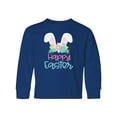 thumbnail image 1 of Inktastic Happy Easter with Bunny Ears and Flowers Long Sleeve Youth T-Shirt, 1 of 5