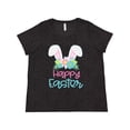 thumbnail image 1 of Inktastic Happy Easter with Bunny Ears and Flowers Women's Plus Size T-Shirt, 1 of 5