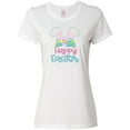 thumbnail image 1 of Inktastic Happy Easter with Bunny Ears and Flowers Women's T-Shirt, 1 of 5