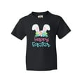 thumbnail image 1 of Inktastic Happy Easter with Bunny Ears and Flowers Youth T-Shirt, 1 of 5