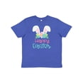 thumbnail image 1 of Inktastic Happy Easter with Bunny Ears and Flowers Youth T-Shirt, 1 of 5