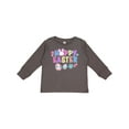thumbnail image 1 of Inktastic Happy Easter with Bunny Face and Easter Eggs Girls Long Sleeve Toddler T-Shirt, 1 of 5