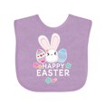 thumbnail image 1 of Inktastic Happy Easter with Bunny Head and Easter Eggs Boys or Girls Baby Bib, 1 of 4