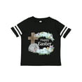 thumbnail image 1 of Inktastic Happy Easter with Cross and Flowers Boys or Girls Toddler T-Shirt, 1 of 5