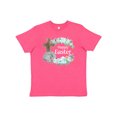 thumbnail image 1 of Inktastic Happy Easter with Cross and Flowers Youth T-Shirt, 1 of 5
