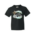 thumbnail image 1 of Inktastic Happy Easter with Cross and Flowers Youth T-Shirt, 1 of 5