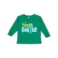 thumbnail image 1 of Inktastic Happy Easter with Cross in Teal Plaid Boys or Girls Long Sleeve Toddler T-Shirt, 1 of 5