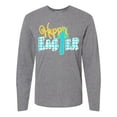 thumbnail image 1 of Inktastic Happy Easter with Cross in Teal Plaid Long Sleeve T-Shirt, 1 of 5