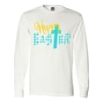 thumbnail image 1 of Inktastic Happy Easter with Cross in Teal Plaid Long Sleeve T-Shirt, 1 of 5