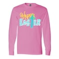 thumbnail image 1 of Inktastic Happy Easter with Cross in Teal Plaid Long Sleeve T-Shirt, 1 of 5