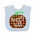 thumbnail image 1 of Inktastic Happy Fall Plaid Pumpkin Boys or Girls Baby Bib, 1 of 4