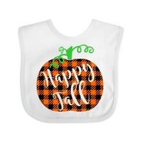 Inktastic Happy Fall Plaid Pumpkin Boys or Girls Baby Bib