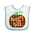 thumbnail image 1 of Inktastic Happy Fall Plaid Pumpkin Boys or Girls Baby Bib, 1 of 4