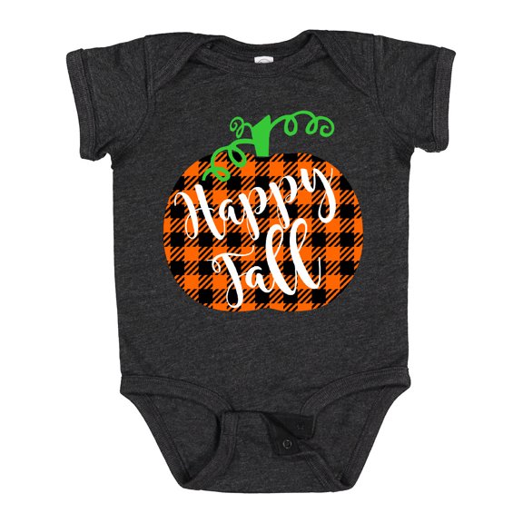 Inktastic Happy Fall Plaid Pumpkin Boys or Girls Baby Bodysuit
