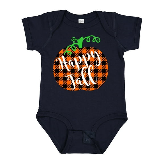 Inktastic Happy Fall Plaid Pumpkin Boys or Girls Baby Bodysuit