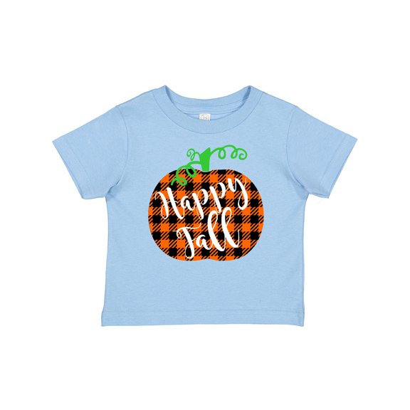 Inktastic Happy Fall Plaid Pumpkin Boys or Girls Baby T-Shirt