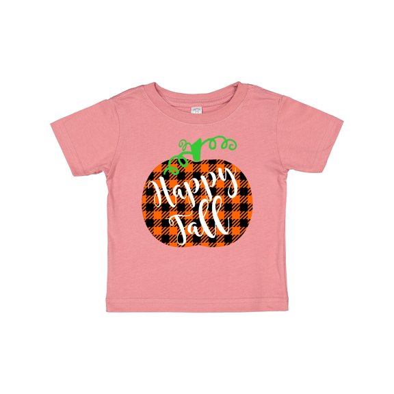Inktastic Happy Fall Plaid Pumpkin Boys or Girls Baby T-Shirt