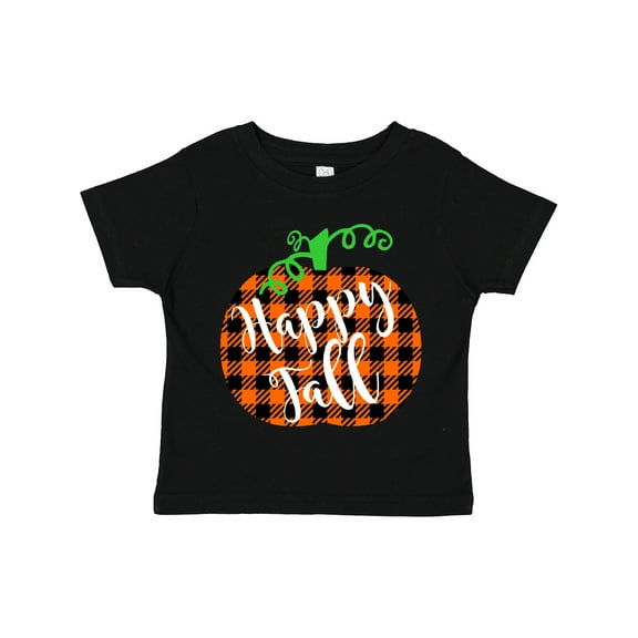Inktastic Happy Fall Plaid Pumpkin Boys or Girls Toddler T-Shirt