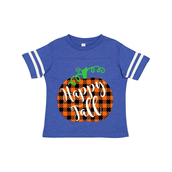 Inktastic Happy Fall Plaid Pumpkin Boys or Girls Toddler T-Shirt