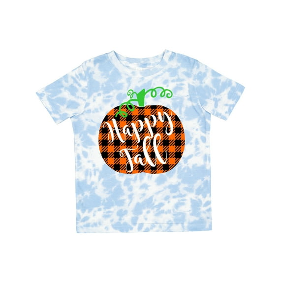 Inktastic Happy Fall Plaid Pumpkin Boys or Girls Toddler T-Shirt