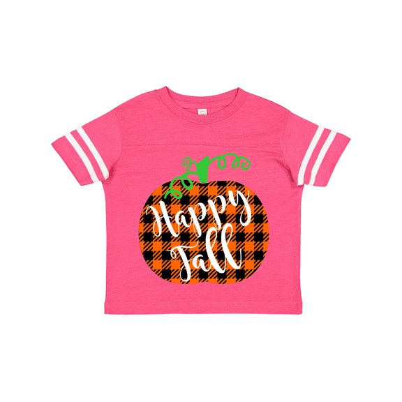 Inktastic Happy Fall Plaid Pumpkin Boys or Girls Toddler T-Shirt