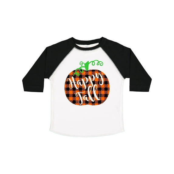 Inktastic Happy Fall Plaid Pumpkin Boys or Girls Toddler T-Shirt